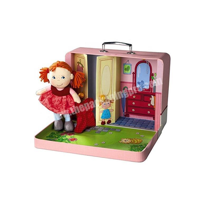 Gift Box Pink Cardboard Custom Print Paperboard Small Luxury Baby Custom Children Kids Suitcase