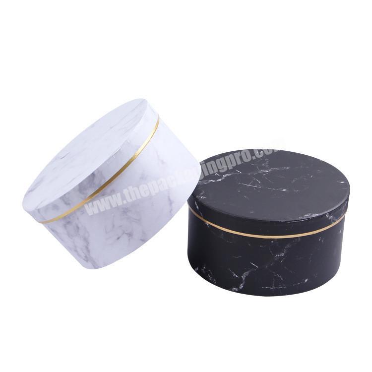 Gold Stamping Marble Round Flower Box