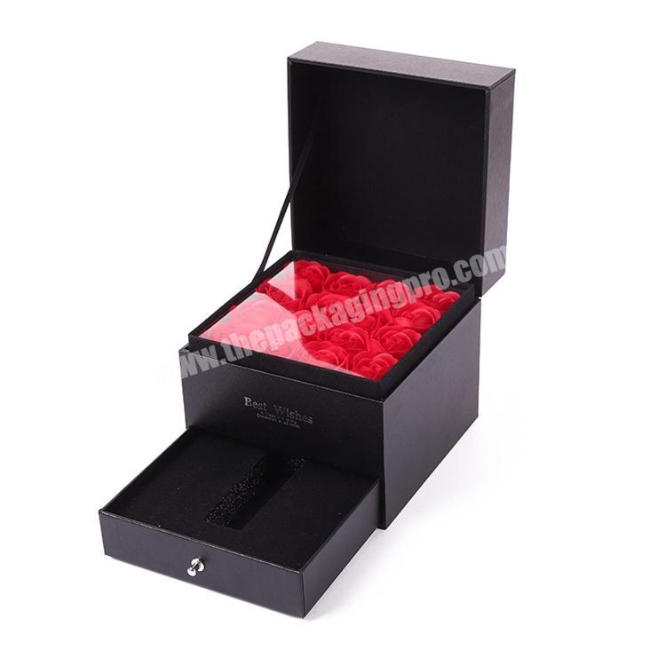 Happy Mother Day Luxury Flower Bouquet Paper Box Mom Double Layer