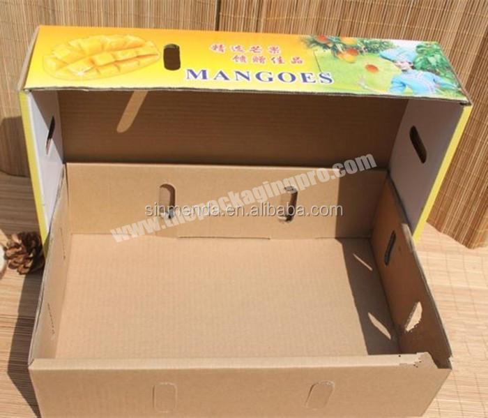 Hard cardboard carton Mango packaging box , printed paper fruit tray