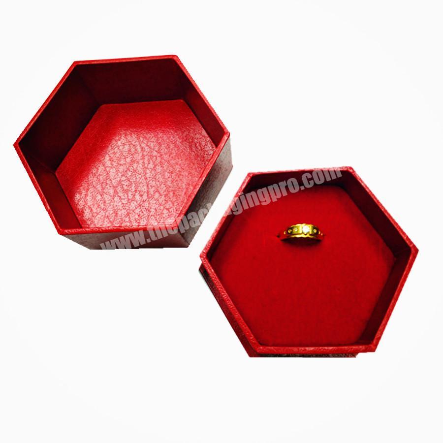 Hexagon Custom Logo Jewelry Box Thick Cardboard Paper Box for Jewelry Necklace Ring Earring Bracelet