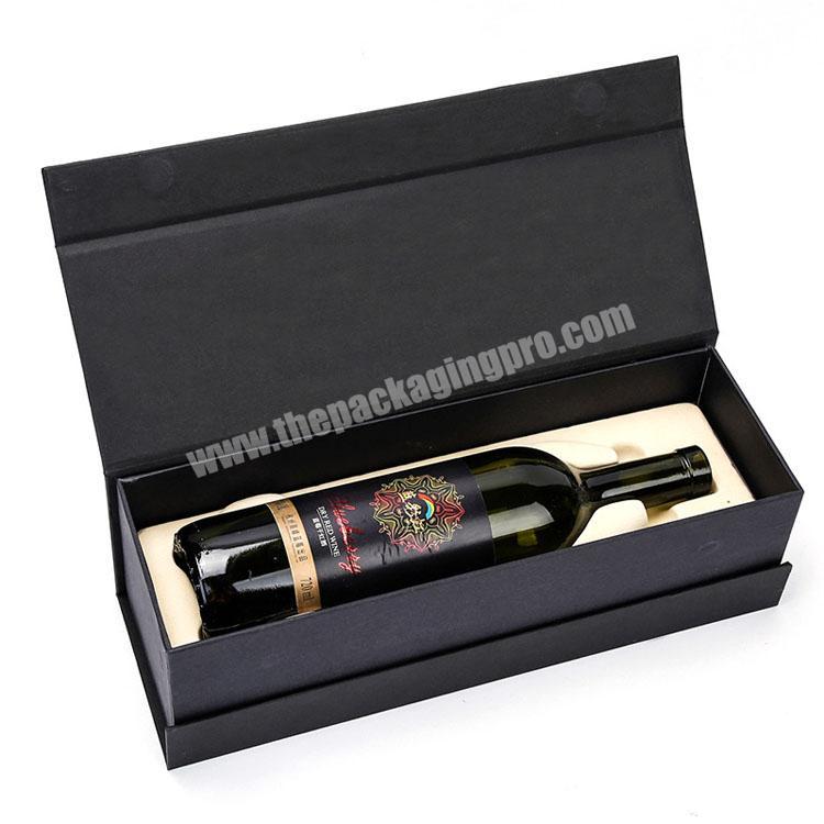 High End Luxury Logo Printed High Sale Custom Foldable Single Wine Gift Box