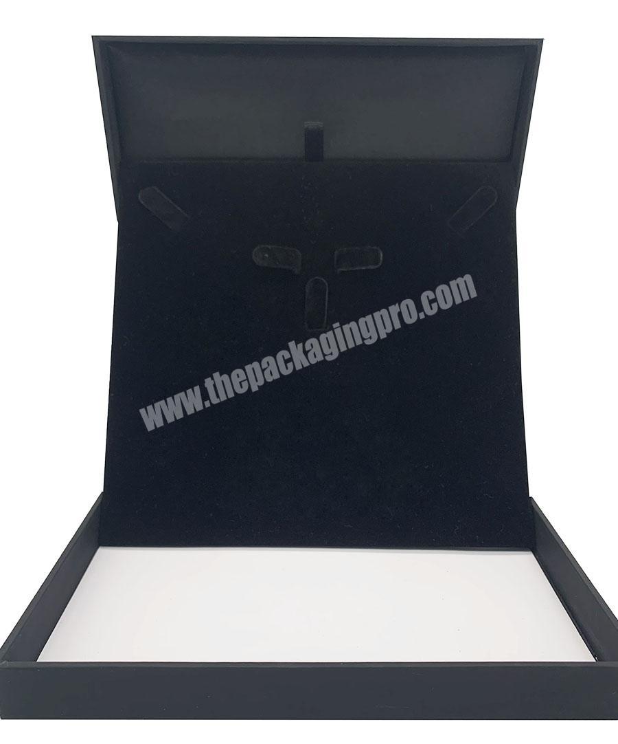 High Grade Black Fancy Paper Necklace Box With Custom Logo