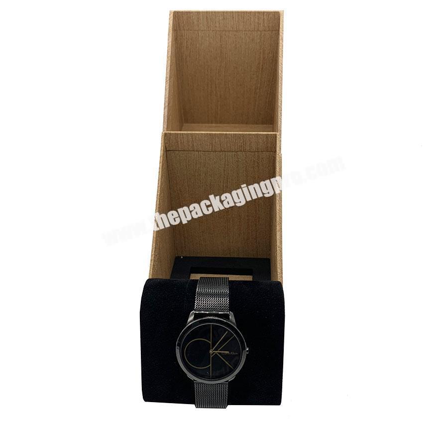 High Grade Custom Logo Handmade Fancy Paper Jewelry Package Wooden Watch box