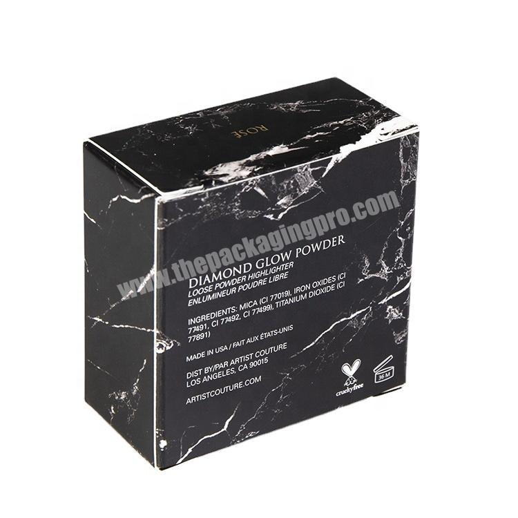 High Quality Black Color Luxury Marble Pattern Matte lamination Paper Packaging Box for Cosmetic Products Packaging Box