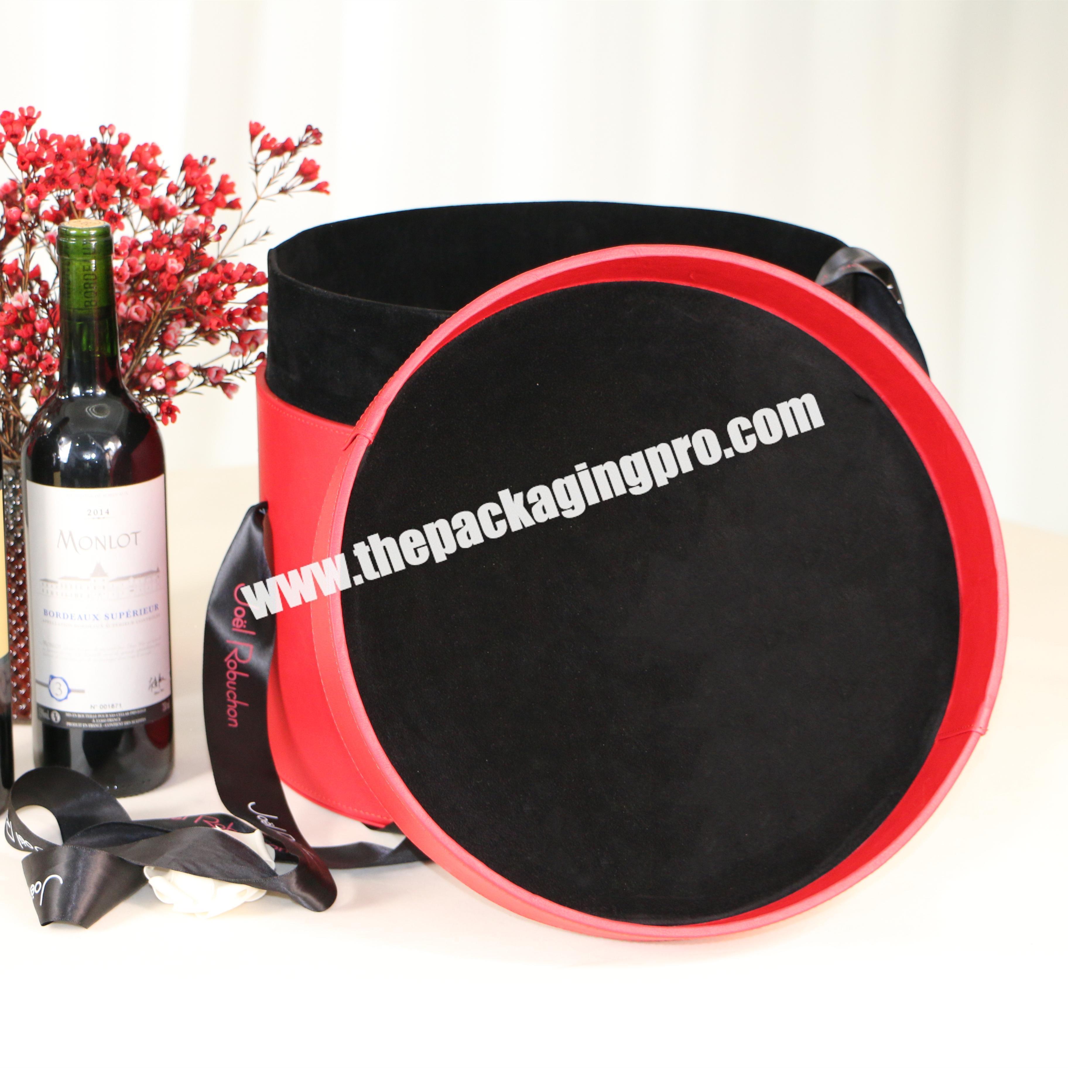 custom Luxury Hot Stamping Single Bottle Premium Custom Gift Cardboard PU Paper Leather Wine Box With EVA Insert 
