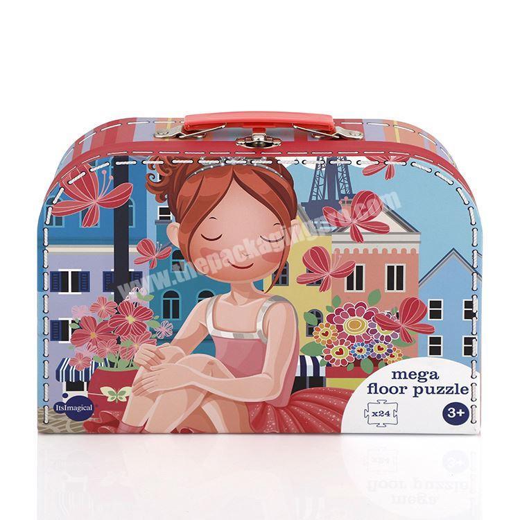 High quality key storage lock suitcase box red kids girl cute suitcase gift box