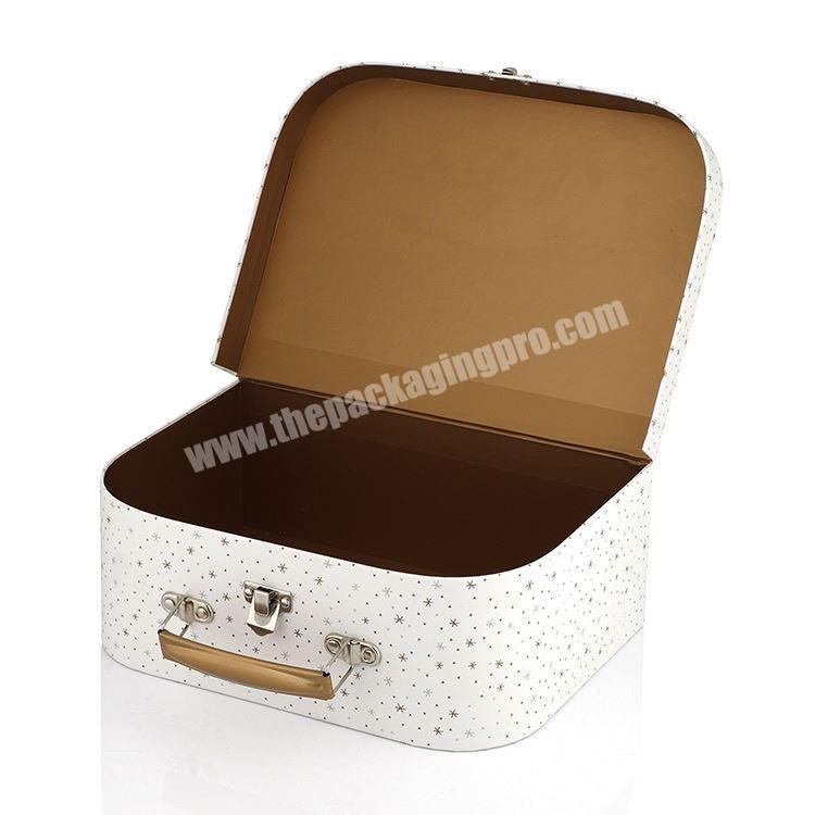 High quality luxury paper board suitcase packaging box children suitcase shaped gift box