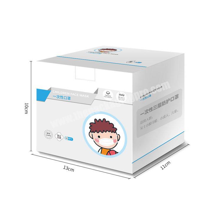 Hot Selling Customized Design Paper Kids Disposable Mask Packing Box