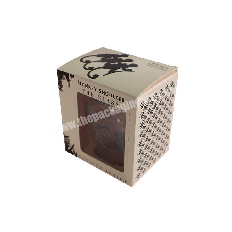 Large Fancy Printing Brown Coated Paper Gift Packaging Display Box With Clear Window