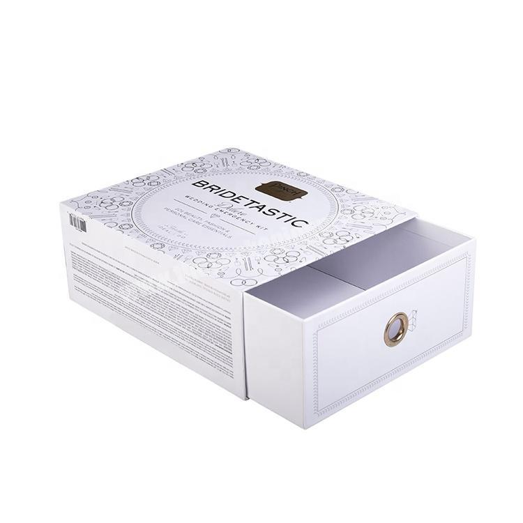 Large Size Cardboard Sliding Drawer Gift Box With Metal Handle,Box Cosmetic Products Packaging