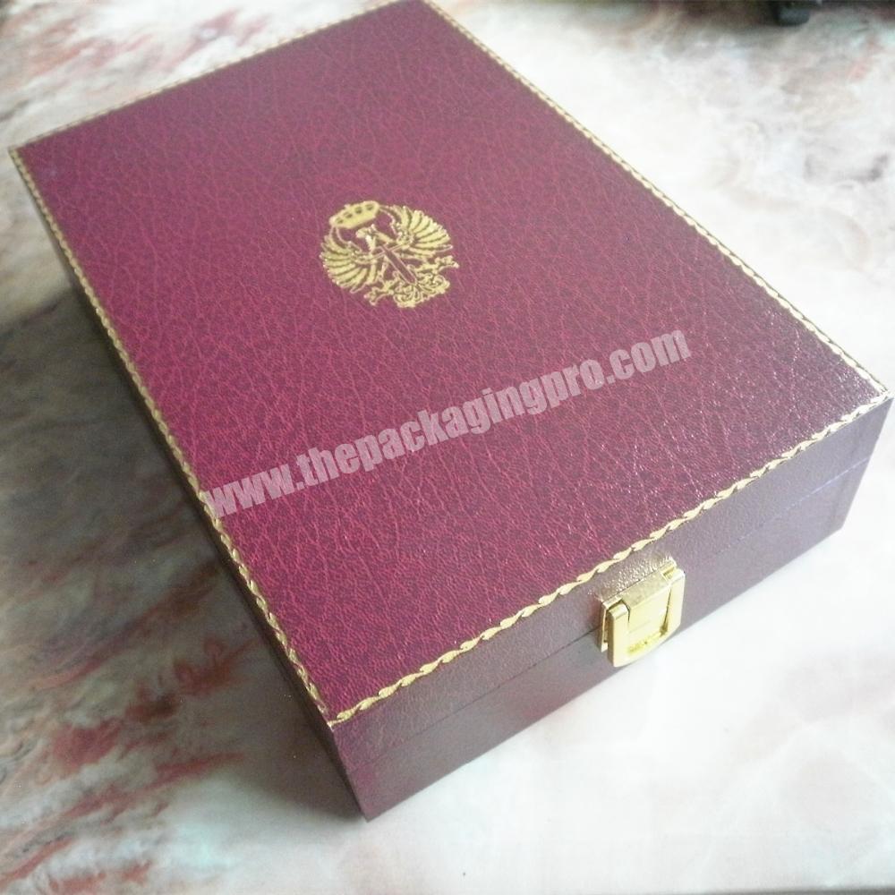 Large Size MDF Wooden Jewelry Box Wholesale with Gold Metal Lock