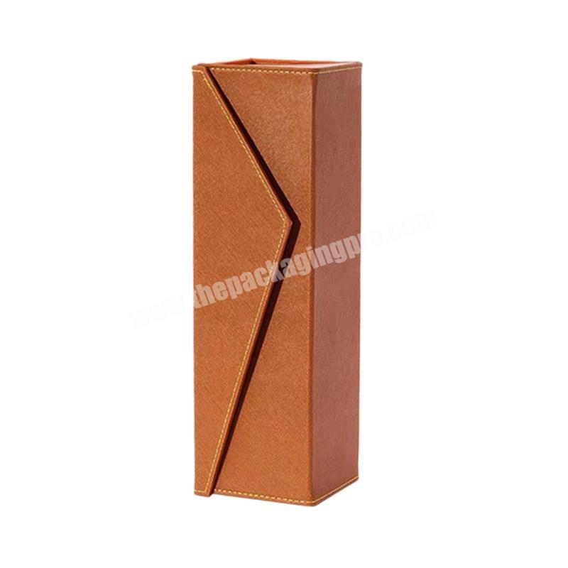 custom Leather Wine VODKA Champagne Shipping Boxes Packing Luxury Gift Wine Box in Stock 