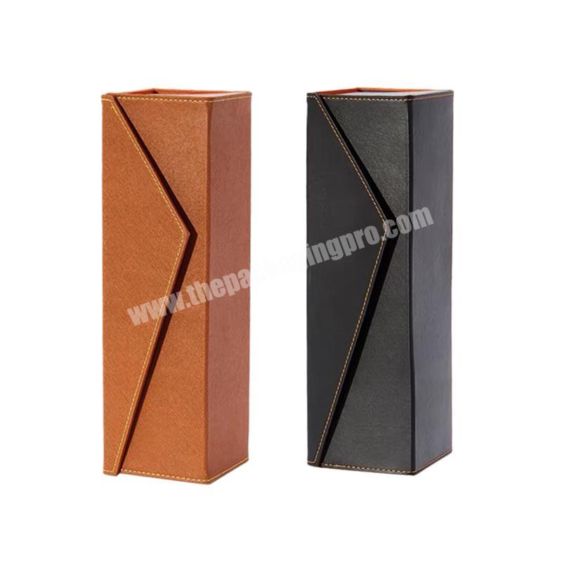 Leather Wine VODKA Champagne Shipping Boxes Packing Luxury Gift Wine Box in Stock wholesaler