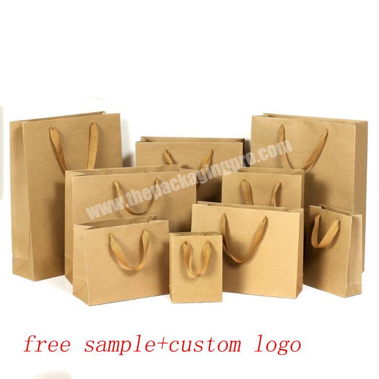 Low MOQ Accept Customized Brand Logo Grocery Colored Kraft White Paper Bag With Paper Handle manufacturer