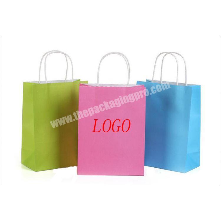 Low MOQ Accept Customized Brand Logo Grocery Colored Kraft White Paper Bag With Paper Handle