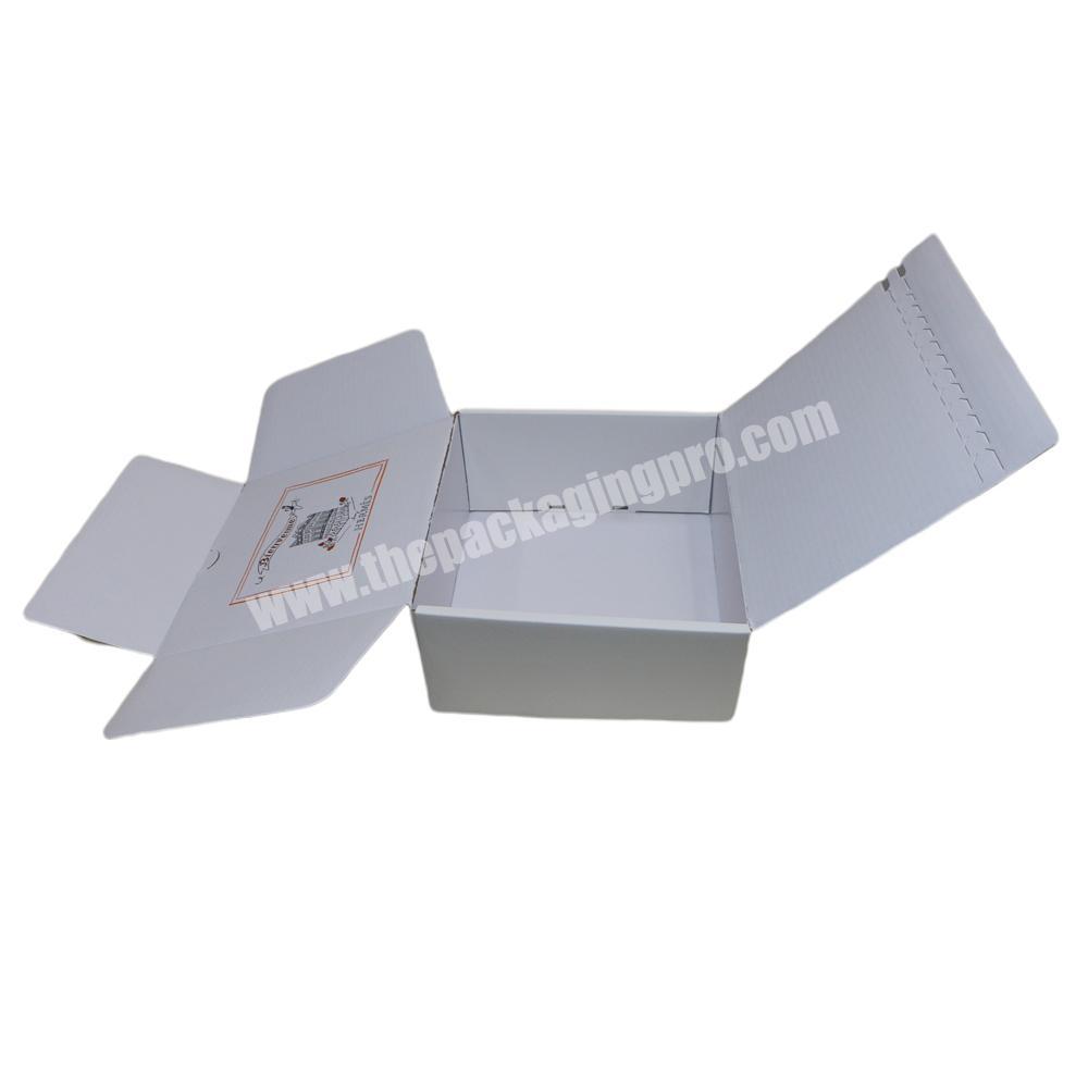 Low Quantity Order Mailing Packaging Small Corrugated Box Plain White Folding Paper Shipping Box with Zipper