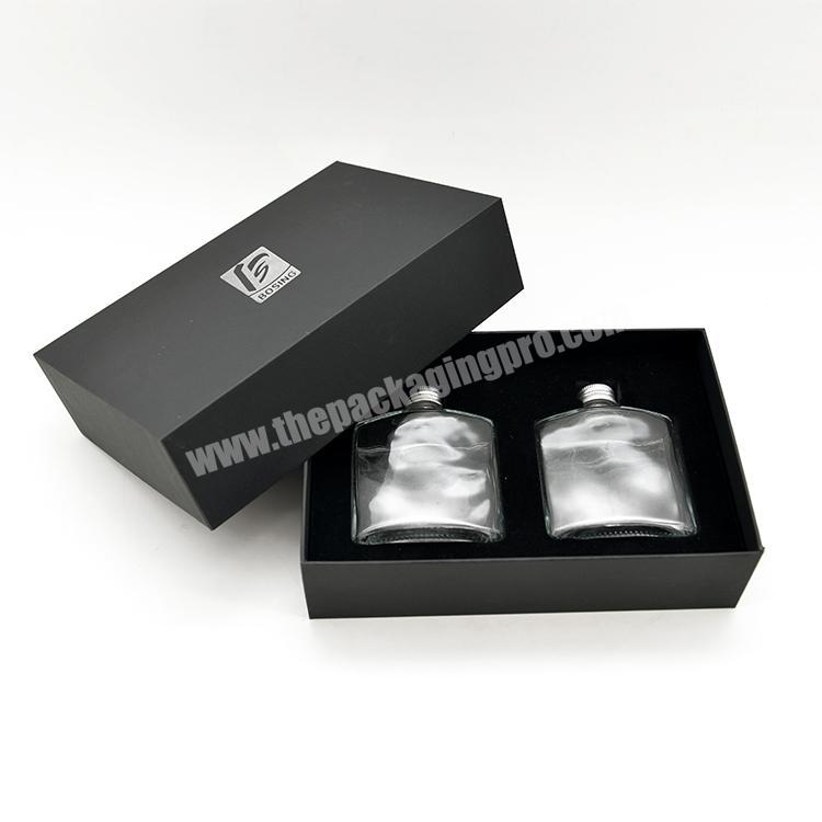 Luxury Black Perfume Packaging Boite Carton Aimantee Personnalisable Emballage Carton Rigid Packing Box Gift Paper Boxes