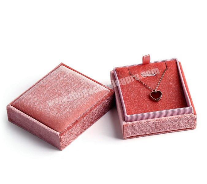 Luxury Custom Logo Velour Jewelry Packaging Box Jewelry Showcase Box Velvet Boxes for Jewelry Packing