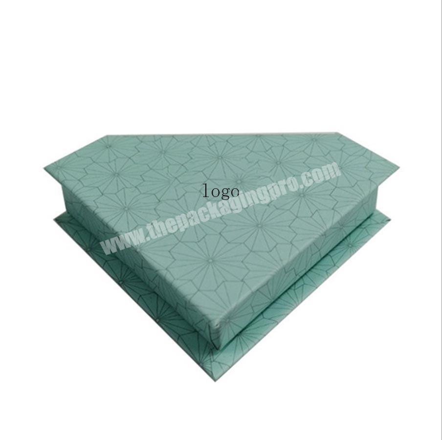 Luxury Green Cardboard Diamond-Shape Cosmetic Paper Packaging Gift Box