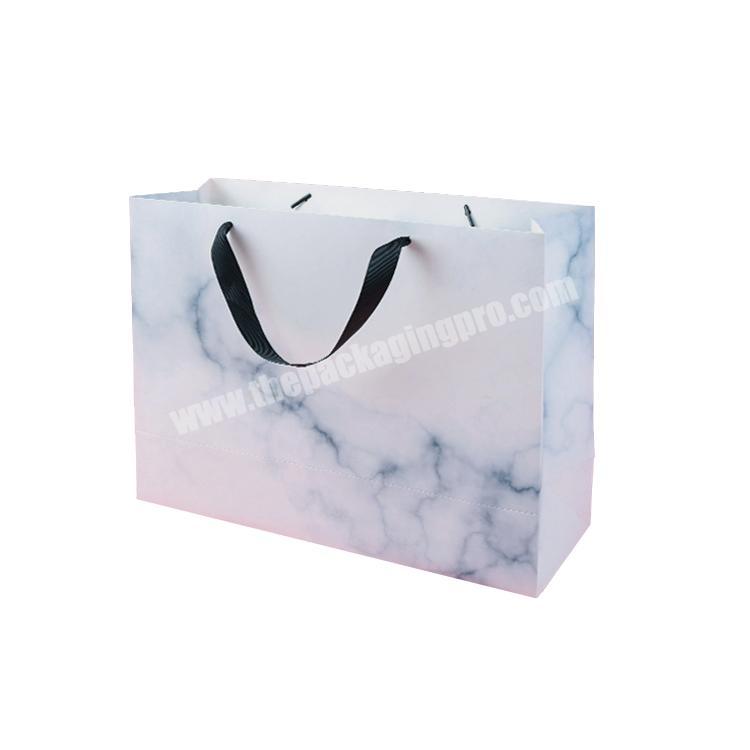 Luxury High Grade Elegant Gift Package Shopping Marble Paper packaging bags for clothes