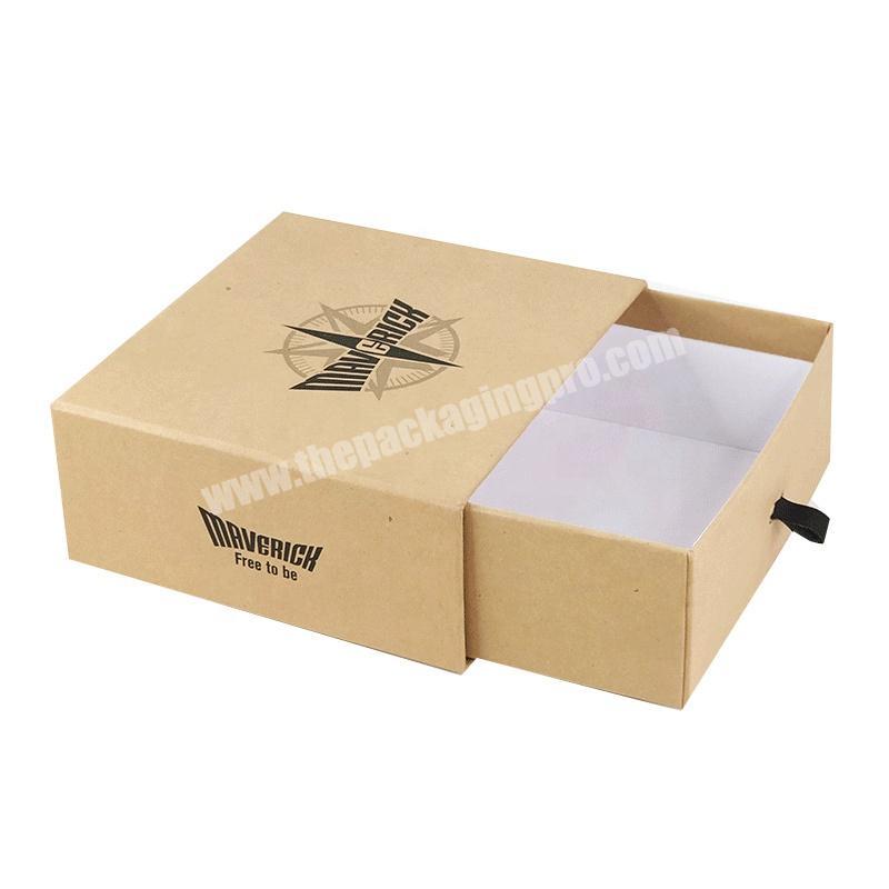 Luxury Jewelry Package Drawer Boxes Square Kraft Paper Slide Box