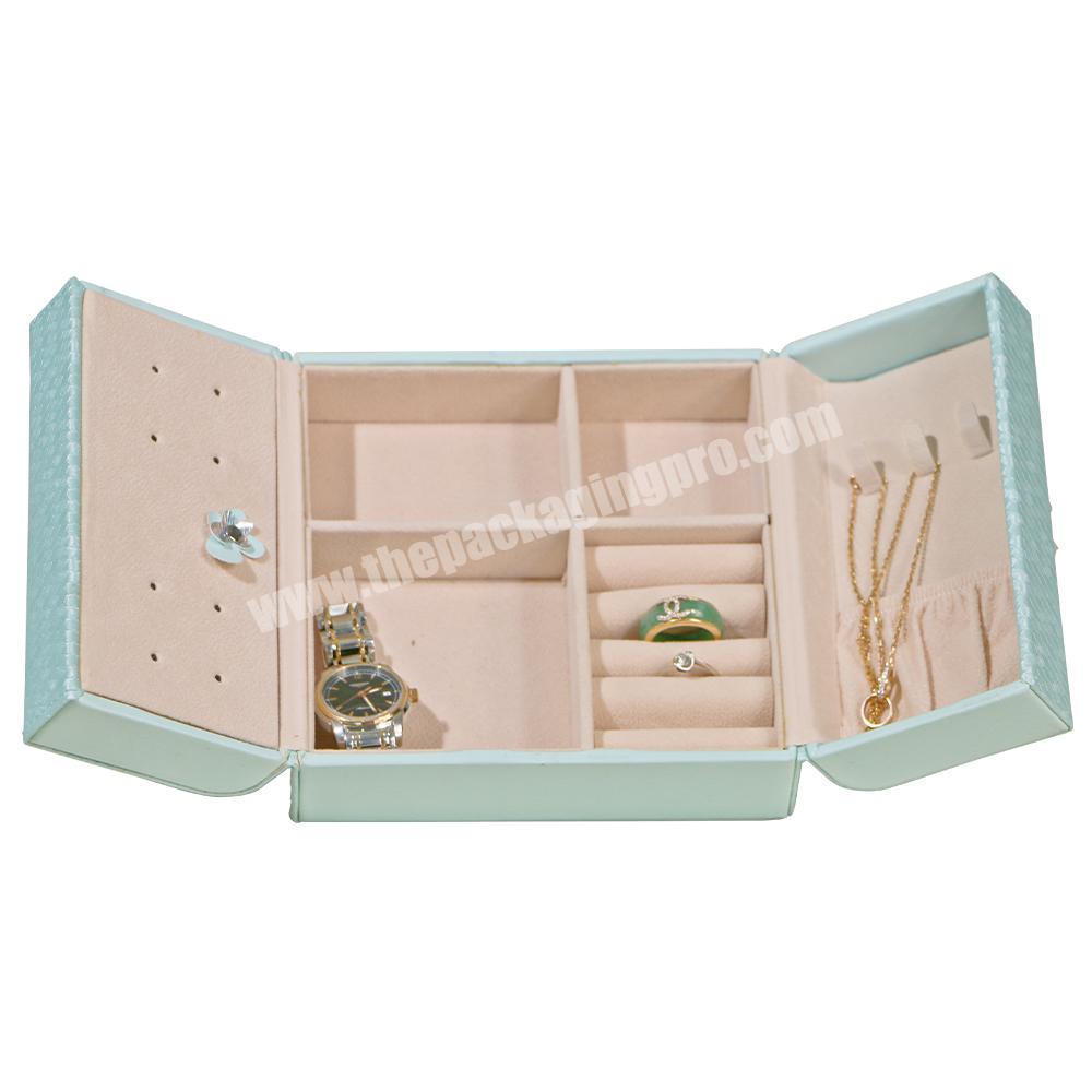 Custom High Grade Fancy Leather Flannel Watch Jewelry Storage Box Packaging Gift Box