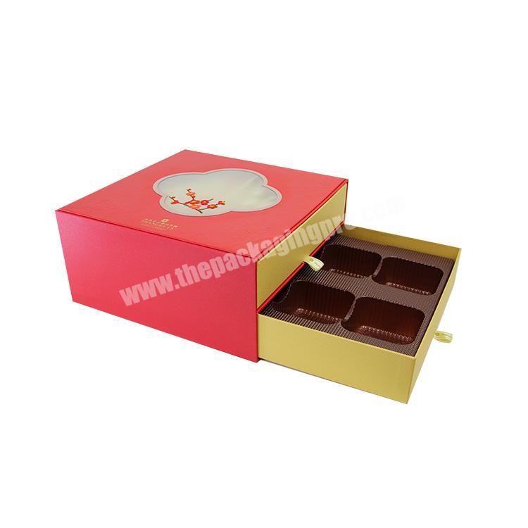 Luxury Paper Custom Size Mooncake Packaging Box Design With Divider