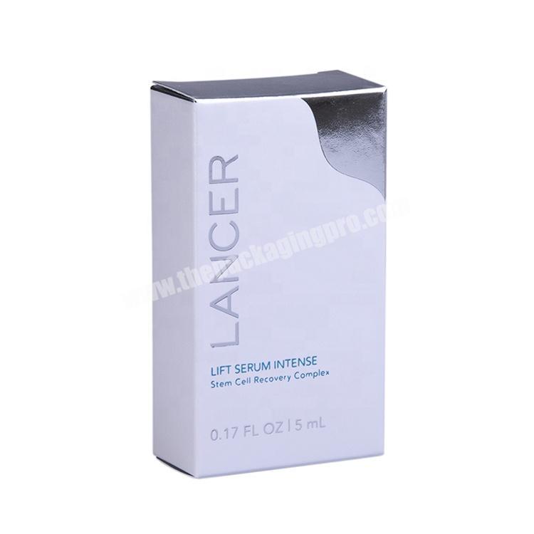 Luxury Skincare Silver Paper Box Customized Makeup Color Box Serum Gift Packaging
