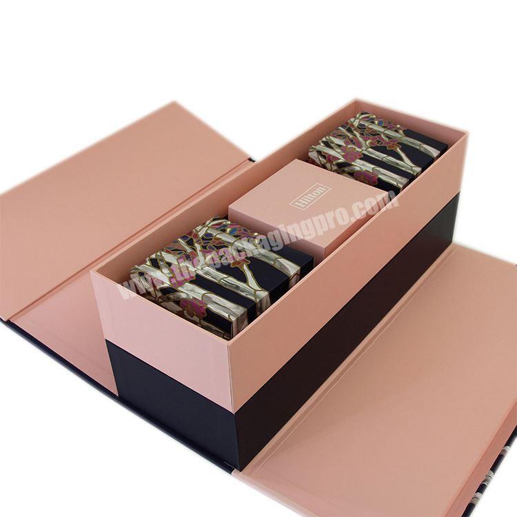 Luxury custom embossed logo cardboard gift box with foam insert manufacturer