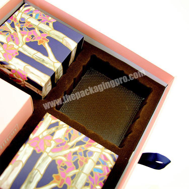 Luxury custom embossed logo cardboard gift box with foam insert wholesaler