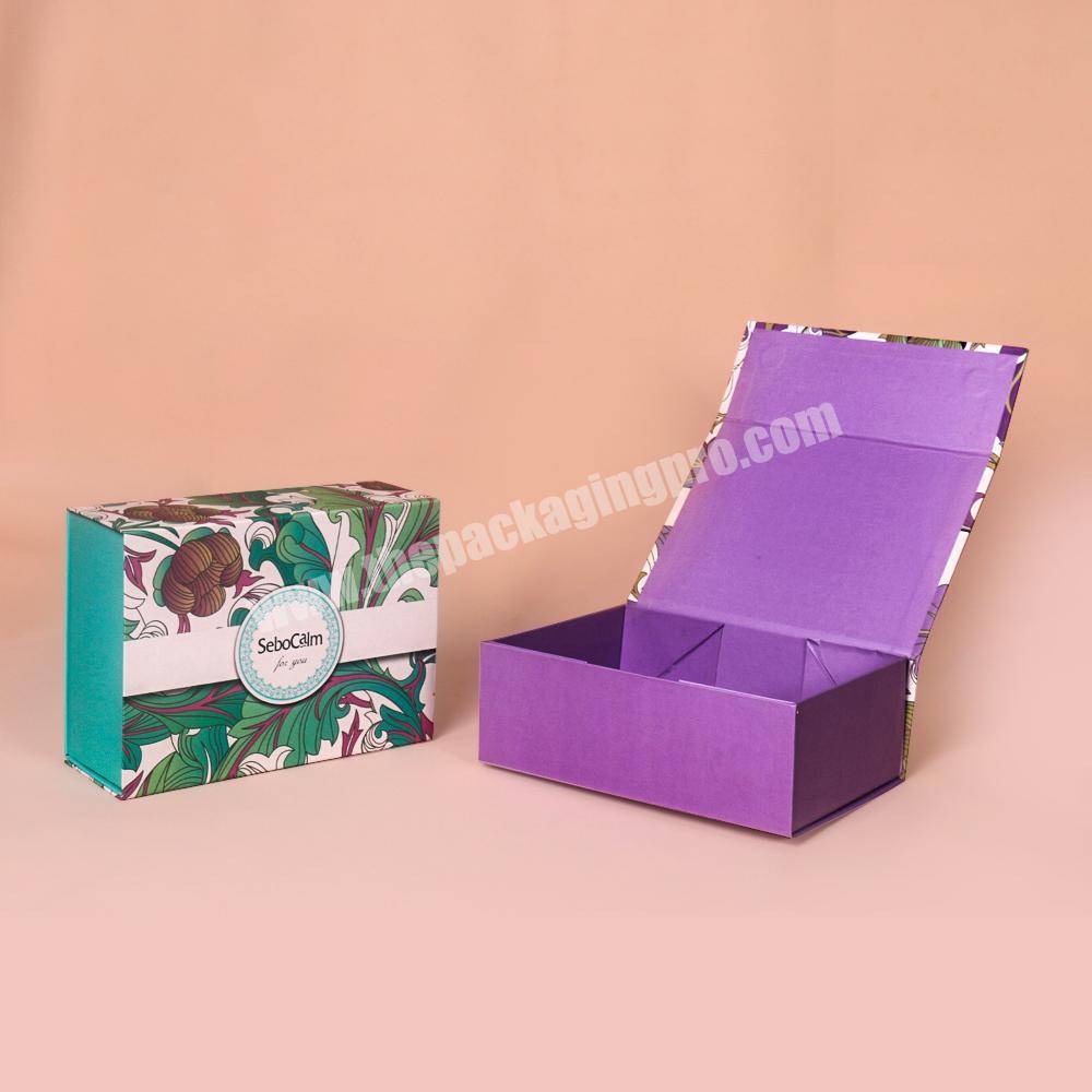 Luxury custom paper rigid magnet closure flap holographic gift magnetic box