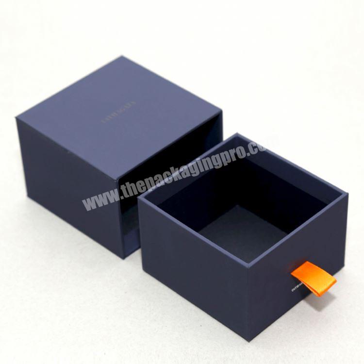 Matt Black Luxury Custom Gift Paper Cardboard Drawer Cufflink Box