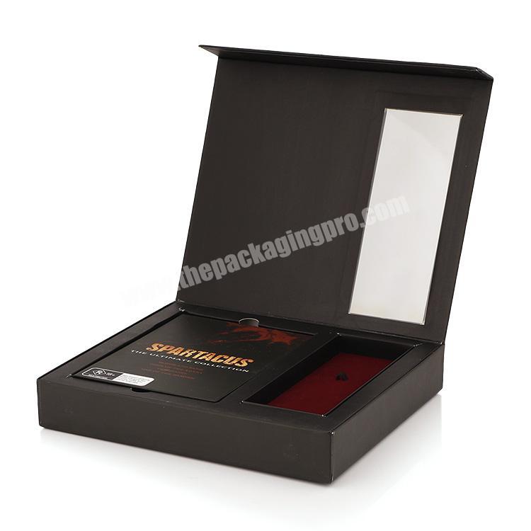 Matte Black Cardboard Magnetic Folding Box Custom Logo Gift Packaging Boxes