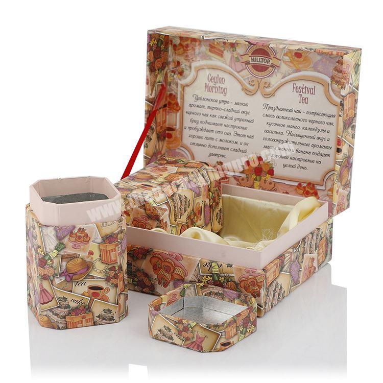 OEM Custom Printed Magnetic Closure Tea Packaging Contains two paper tube boxes Folding Gift Box