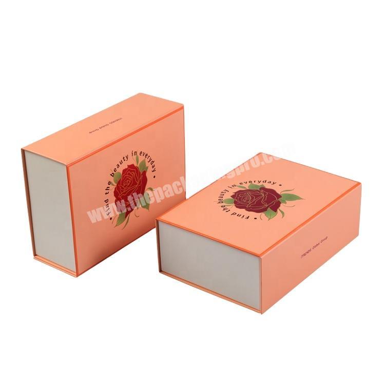 Orange Color Customized Paper Magnetic Folded Paper Box Gift Box Packaging Box
