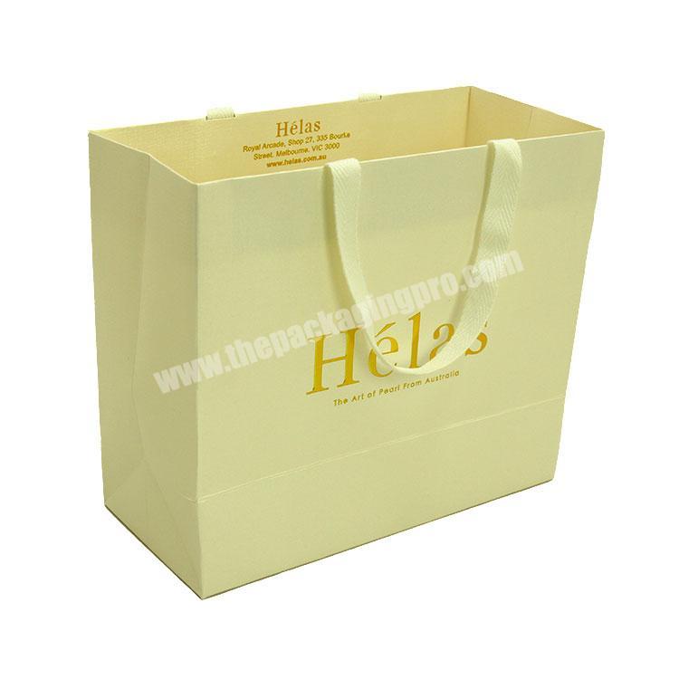 Paper Bag Supplier Famous Brand Custom Logo Gold Foil Shopping Paper bags For Craft Gift Clothing jewelry cosmetics packaging