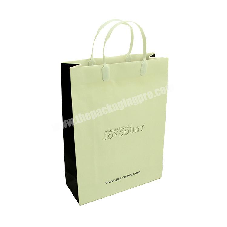 Paper Bags Manufacturer OEM Custom Luxury White Hot Foiled Art Coated Paper Bag With PP Plastic Handle Rope
