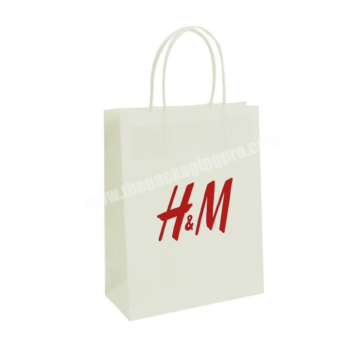 Paper bag manufacturers in china wholesale customize biodegradable brand package white kraft paper bag
