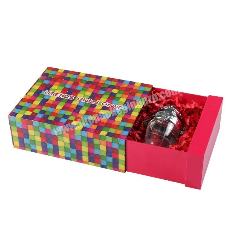 Perfume Packaging Box Design Free Sample Drawer Style Red Color Paper Box
