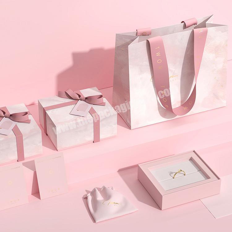 Personalized Custom Cosmetic Packaging Gift Box Pink Folding Gift Box