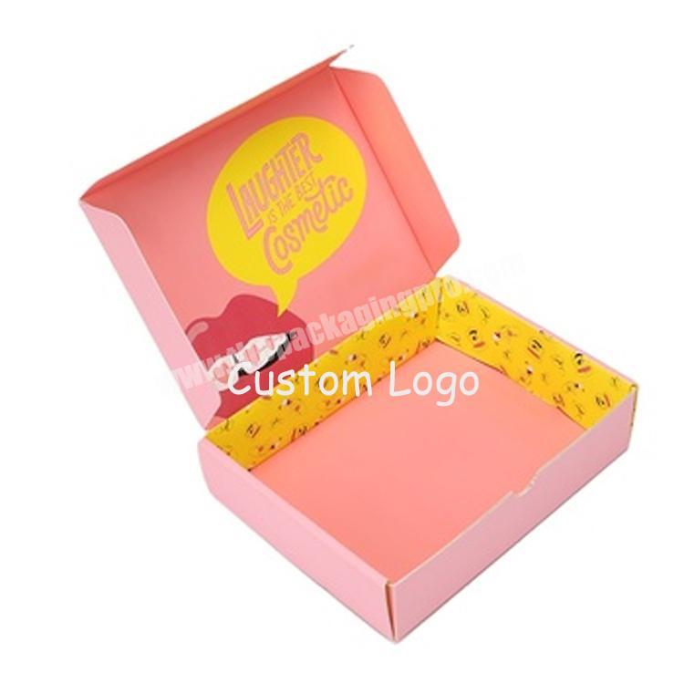 Pink Custom Logo Printed Packaging Boxes Cardboard Shipping Packaging Wig Boxes