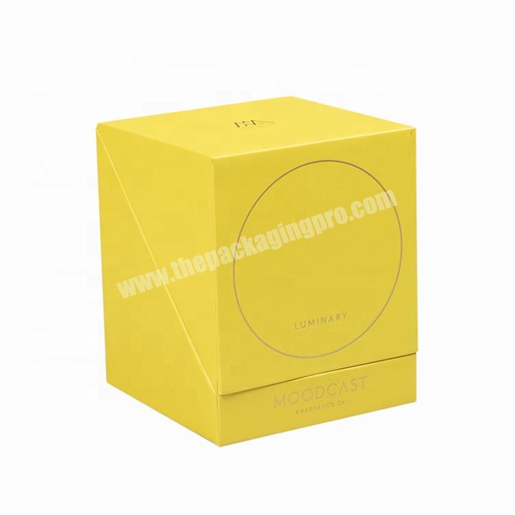 Quality Fragrance Yellow Card Packaging Box Boutique Perfume Paper Foldable Box Flower Scent Gift Rigid Box
