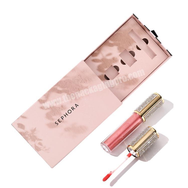 Recyclable Paper Material Lipgloss Boxes Custom Made Design Lipgloss Set Packaging Box