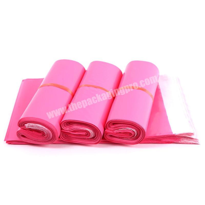 Recycled custom pink color mailer bags biodegradable with adhesive