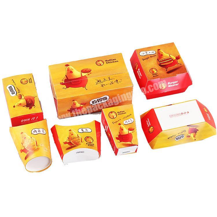 Restaurant Foldable Potate Chip Popcorn Takeout Box Custom Design Print Cardboard Fast Food Packaging Box