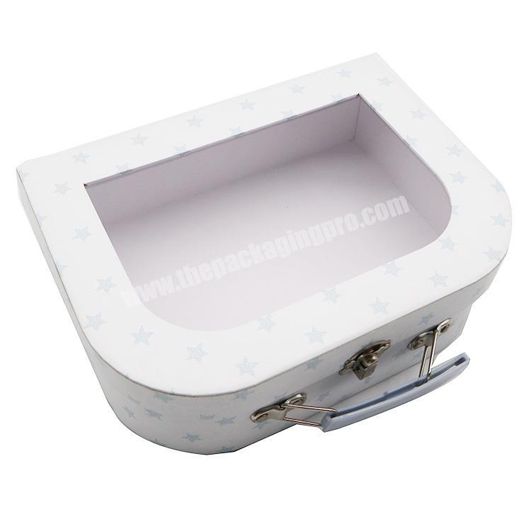 Ribbon Closure Suitcase Gift Box With Handles