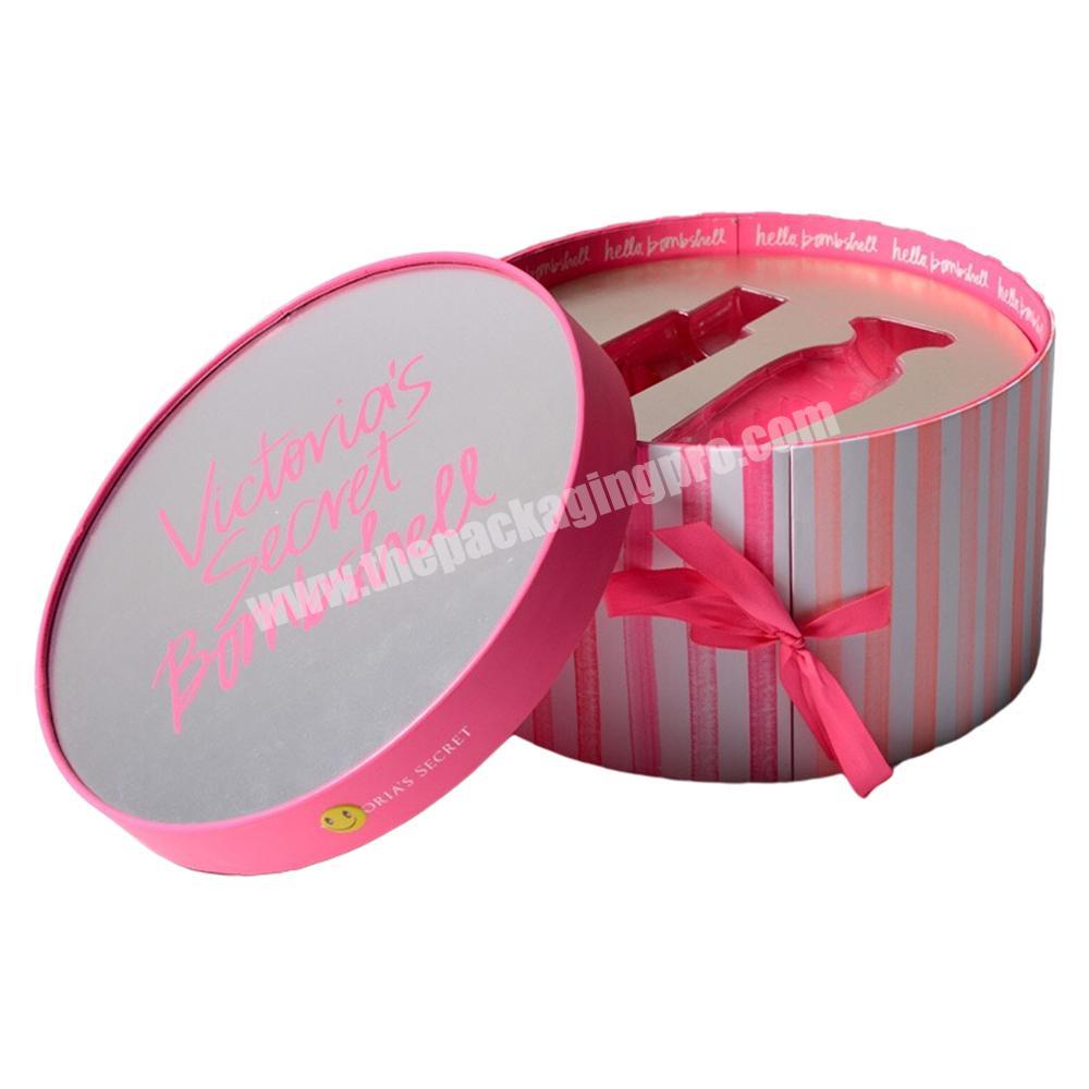 personalize Ribbon Magnetic Door Open Custom Luxury Rigid Cylinder Cardboard Skin Care Set Packaging Ramadan Gift Box