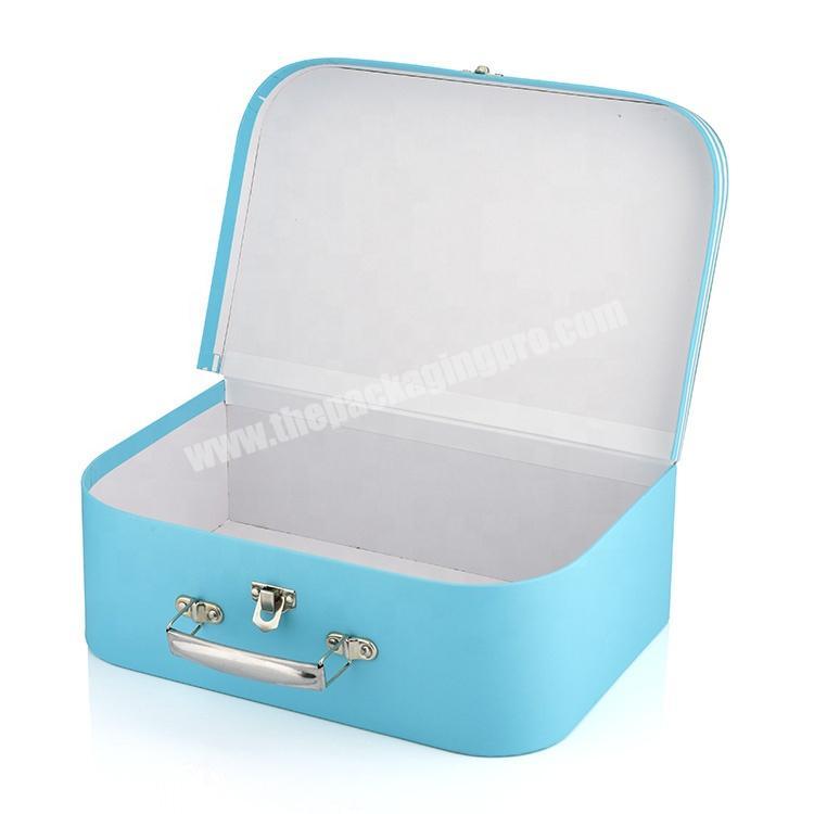 Rigid Handle Printed Premium Baby Product Storage Packaging Custom Cardboard Paper Suitcase Gift Box