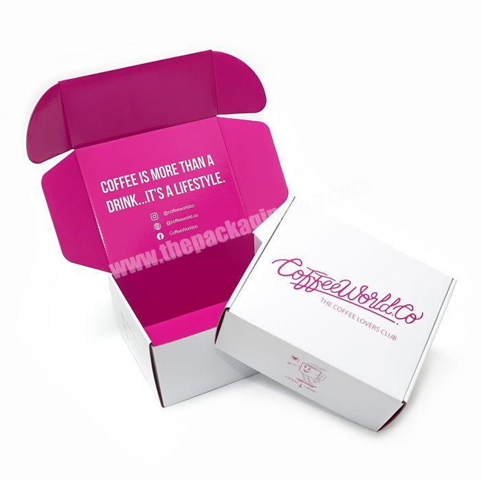 Rose Pink color printed Paper Cardboard Shiny Gloss Lamination Mailer Packaging Clothes Shipping Box For Dress